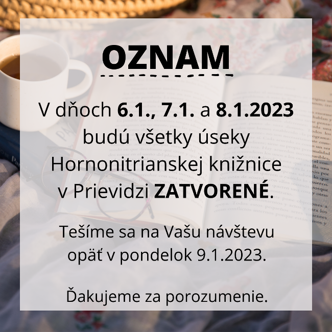 Oznam pre čitateľov