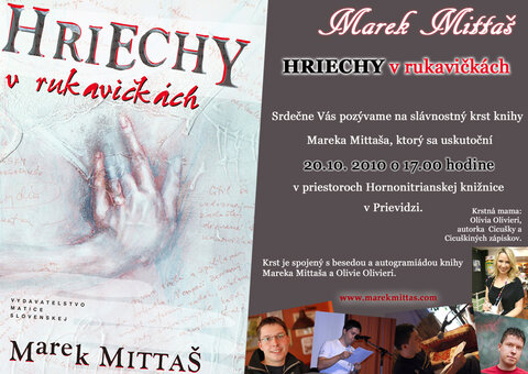 Krst knihy Marek Mittaš - Hriechy v rukavičkách