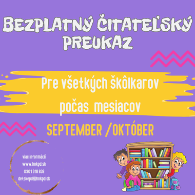 Bezplatné členstvo pre všetkých škôlkarov