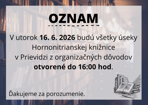 Zmena otváracích hodín