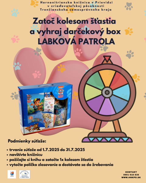 Letné koleso šťastia v knižnici: Zatoč a vyhraj s Labkovou patrolou