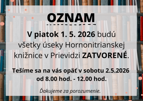 Zmena otváracích hodín