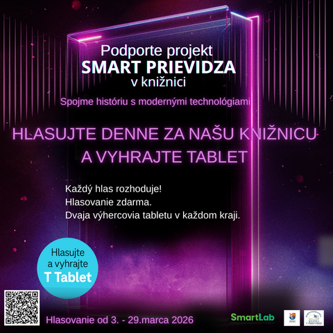 Hlasujte za projekt Smart Prievidza v knižnici a vyhrajte Tablet
