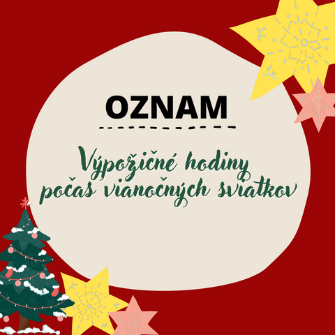 Výpožičné hodiny počas vianočných sviatkov