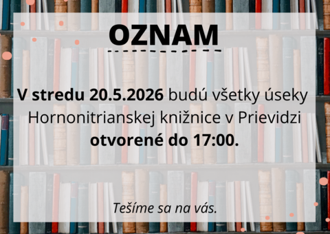 Zmena otváracích hodín