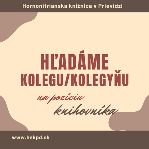Hľadáme knihovníka/knihovníčku