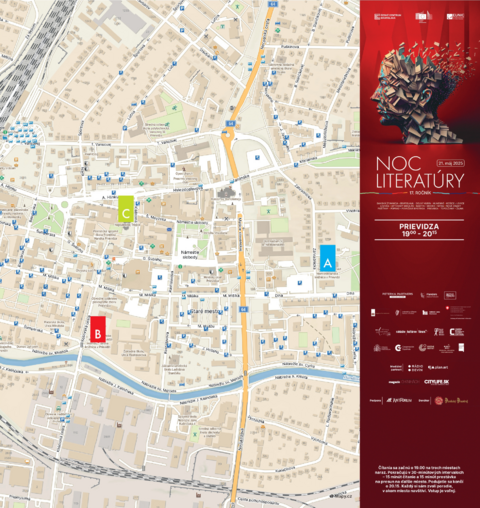 Noc literatúry: mapka miest konania