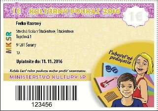 Kultúrne poukazy Kultúrne poukazy