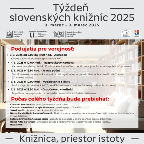 Týždeň slovenských knižníc 2025 Týždeň slovenských knižníc 2025