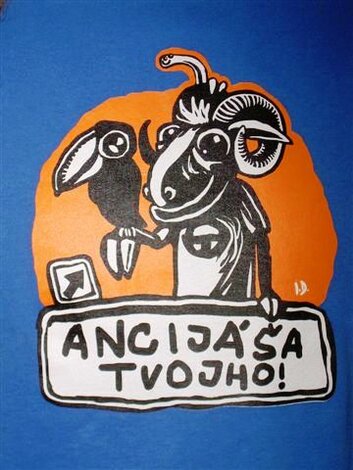Detail trička nášho hosťa - muflón Ancijáš